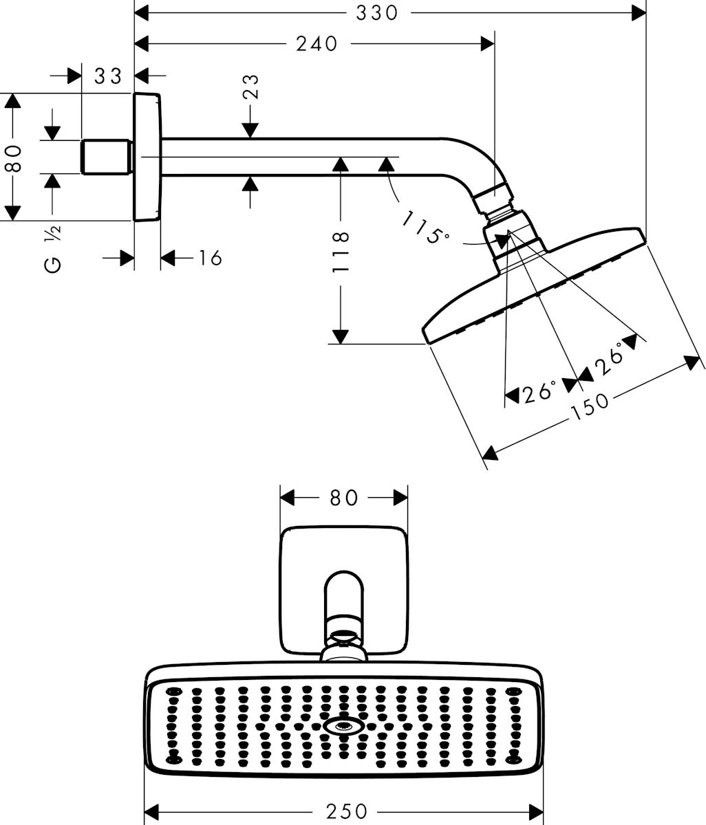 Yläsuihku Hansgrohe 27375000 Raindance [6559419] |