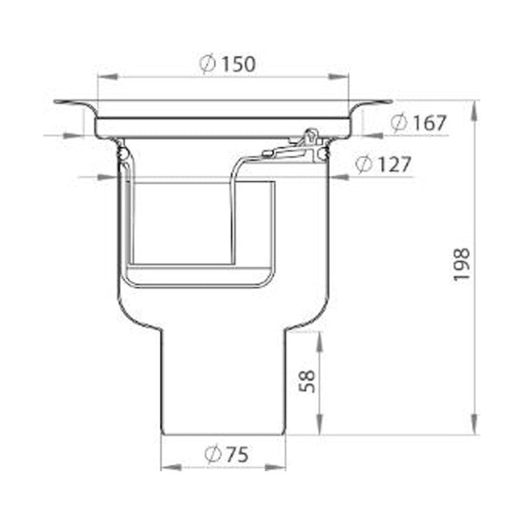 Lattiakaivo Hst Pysty Purus Balder 75 P Kansi Ø150Mm [3309104] |