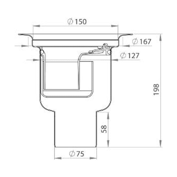 Lattiakaivo Hst Pysty Purus Balder 75 P Kansi Ø150Mm [3309104] |