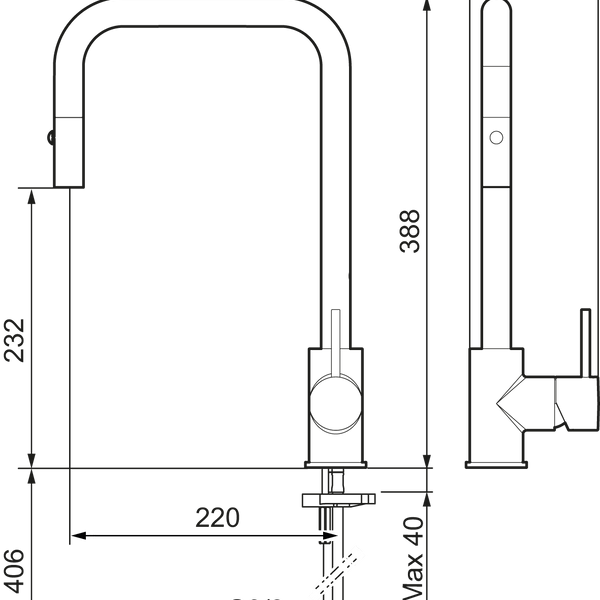 MORA INXX II pullout keittiöhana Kromattu 272031.CA [6261291] |