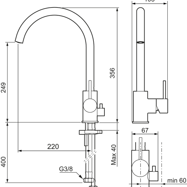 MORA INXX II soft keittiöhana pk - venttiilein Harjattu Nikkeli [6258363] |
