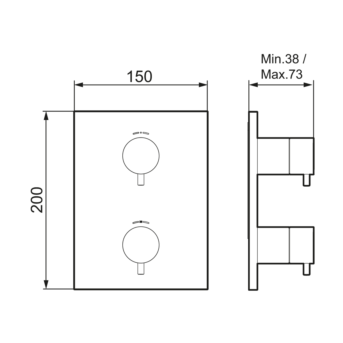 MORA INXX II suihkun pinta - asennusosat Kiiltävä Messinki [275060.60] |
