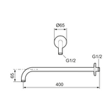 Mora Inxx II Yläsuihkun Seinäputki Kromattu [275400] |