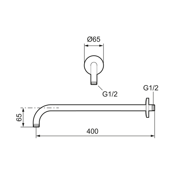 Mora Inxx II Yläsuihkun Seinäputki Kromattu [275400] |