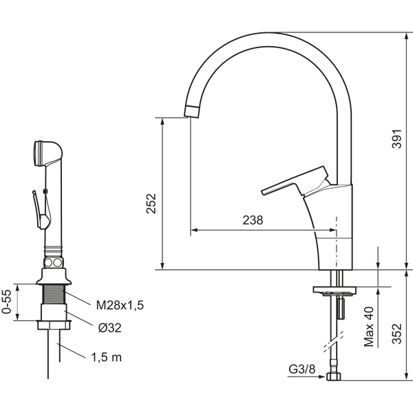 MORA MMIX II soft keittiöhana käsisuihkuin 332116 [6261282] |