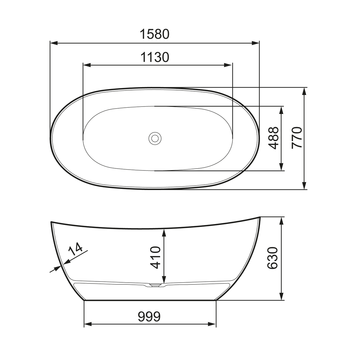 Mora Lava Kylpyamme I 1580 X 770 Valkoinen 951001 [5816604] |