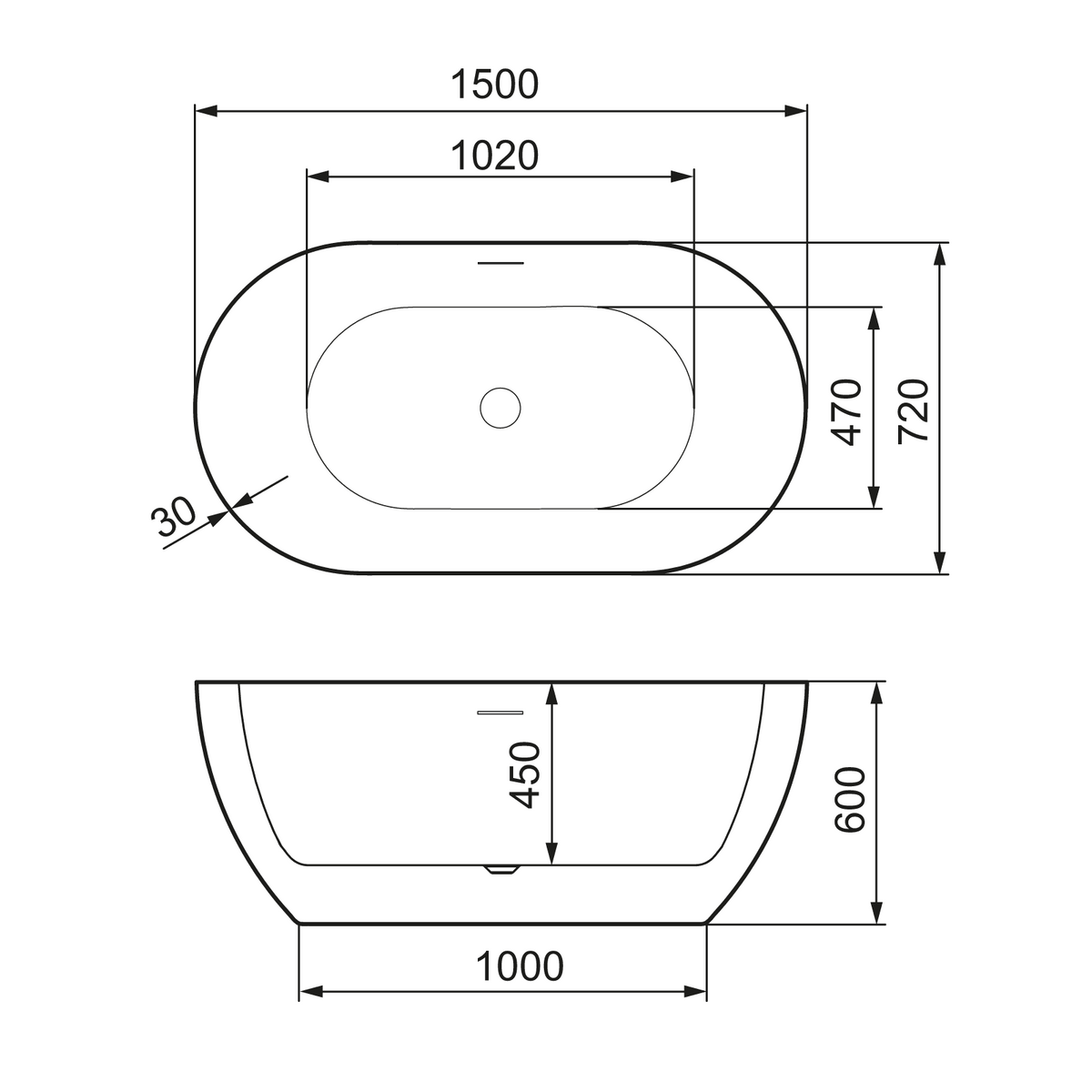 Mora Mare Kylpyamme I 1500 X 720 Valkoinen 951101 [5816606] |