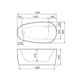 Mora Mare Kylpyamme VI 1500 X 800 Valkoinen 951106 [5816611] |