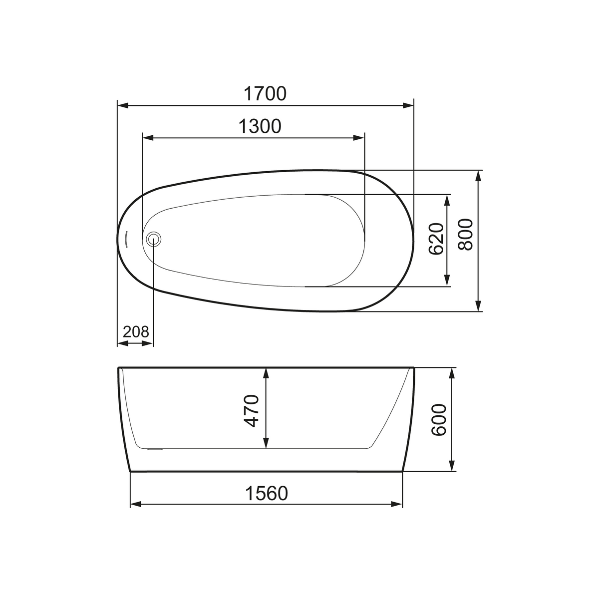 Mora Mare Kylpyamme VI 1700 X 800 Valkoinen 951107 [5816612] |