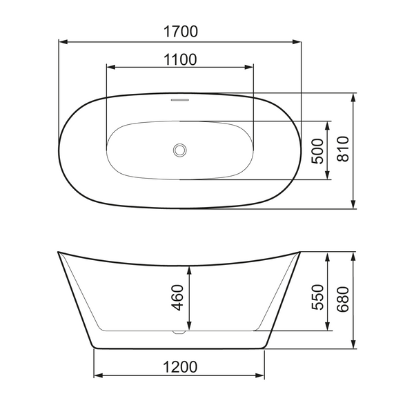 Mora Mare Kylpyamme VIII 1700 X 810 Mattavalk. 951108.22 [5816613] |