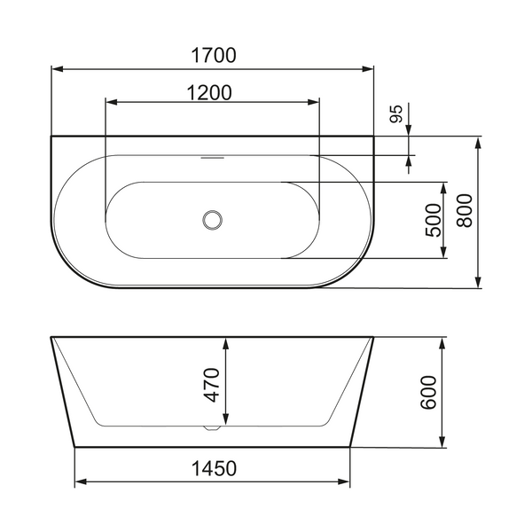 Mora Mare Kylpyamme X 1700 X 800 Valkoinen 951110 [5816615] |