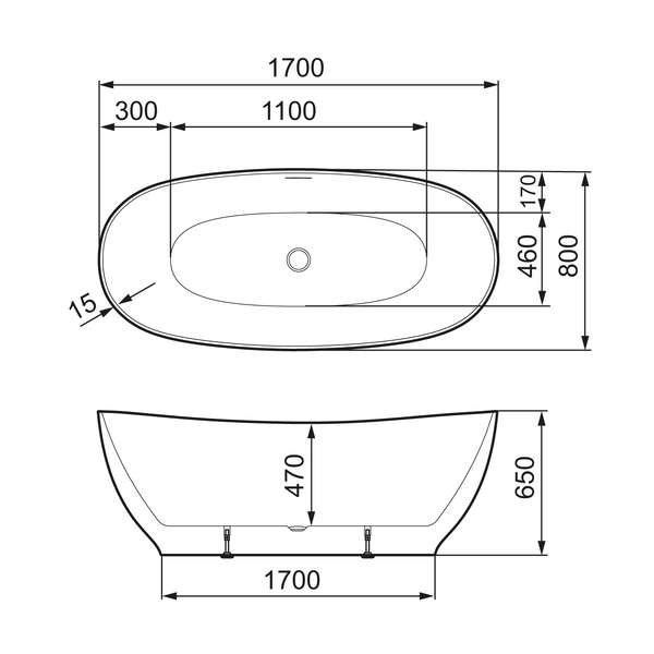 Mora Mare Kylpyamme XI 1700 X 800 Valkoinen 951111 [5816616] |