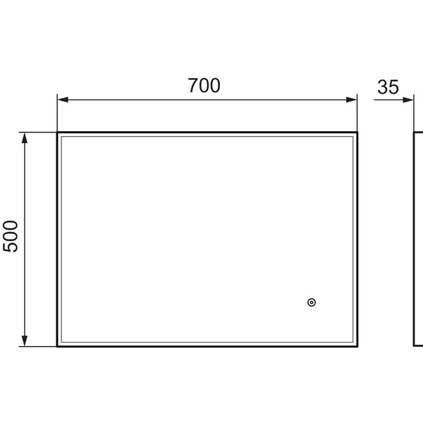 Mora Solo Peili I 700 X 500 Mattamusta 953102.12 [6041009] |