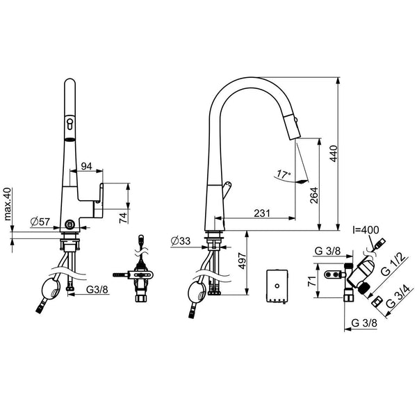 Keittiöhana 3031F Oras Inspera PKV, 3V pronssi - Fertti.com