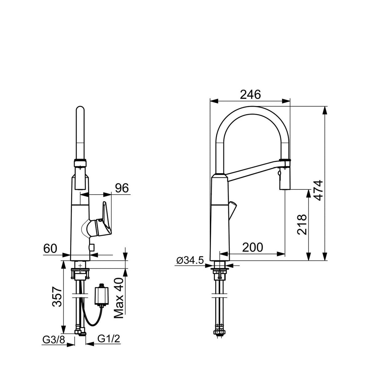 Keittiöhana Oras Optima SemiPro 2739F PKV, 6 V - Fertti.com