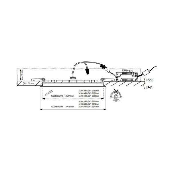 Alasvalo Velox Aldd120Pu Ip44 8W 830/840 Va [4103567] |