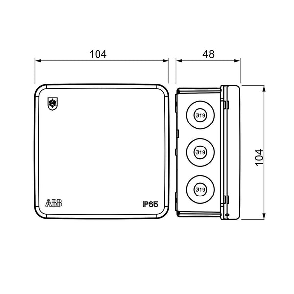 Jakorasia Abb Ap10 104X104Mm Mus Ip65 Hf [1612516]