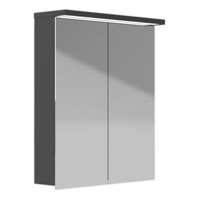 Peilikaappi Polaria Klara 600 oikea valaisimella harmaa - Fertti.com