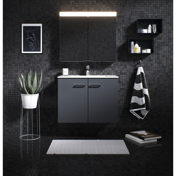 Peilikaappi V21545 Polaria LED Lumena 550 oikea VVS harmaa - Fertti.com