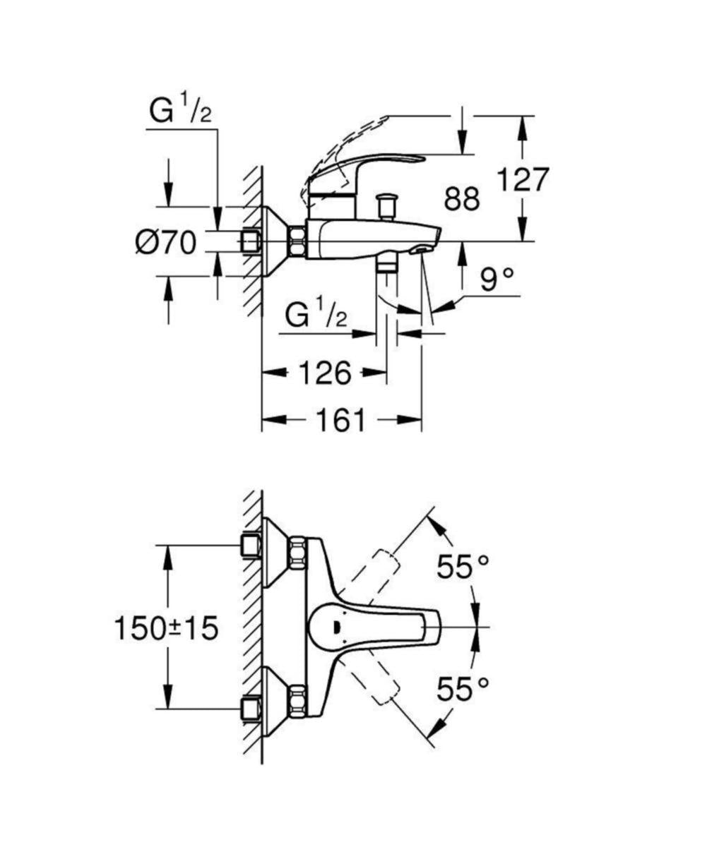 Amme- ja suihkuhana Grohe 23948002 Eurosmart JP [6125140]