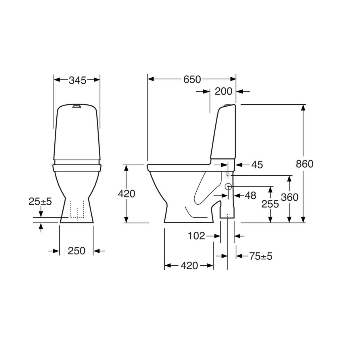 Wc-Laite Nautic Hf 1591 Poistoputki Vasen 5655028