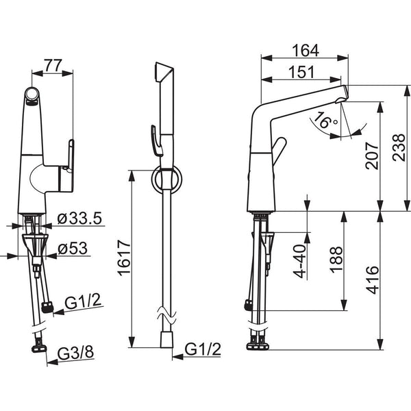 Pesuallashana Oras Inspera bidetta 3008F 6110250