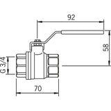 Palloventtiili Messinki 3/4 Sk Pn25 400020 [3713505] |
