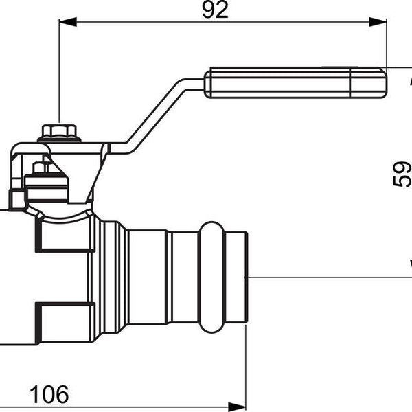 Ball valve Oras 400122 Cu22 Compression Pn16 V/M 3713514