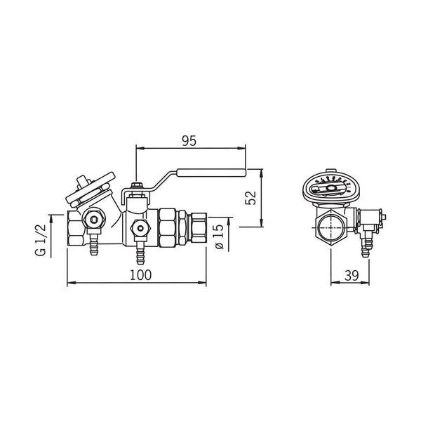 Oras Pumpun Säätöventtiili Dn15 Cu15 - 411015 [4012124] |