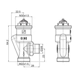 Patteriventtiilin Runko Dn10 Kulma Oras Stabila L=23 [4032033] |