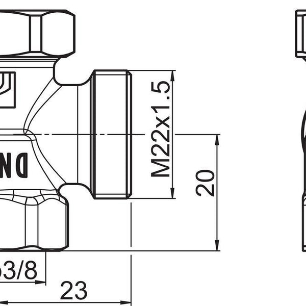Sulkuyhdistäjä Dn10 Kulma Stabila L=23 H=20 [4032037]