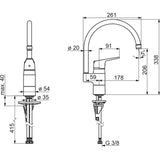 Keittiöhana Oras Vega 1838FG-33 Musta 6219176