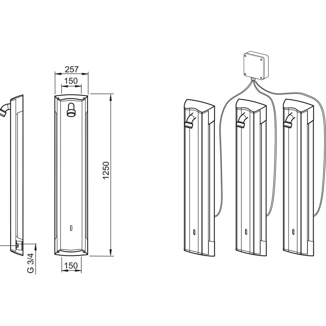 Suihkupaneeli Oras Electra 6661FTX, 12V 6310816