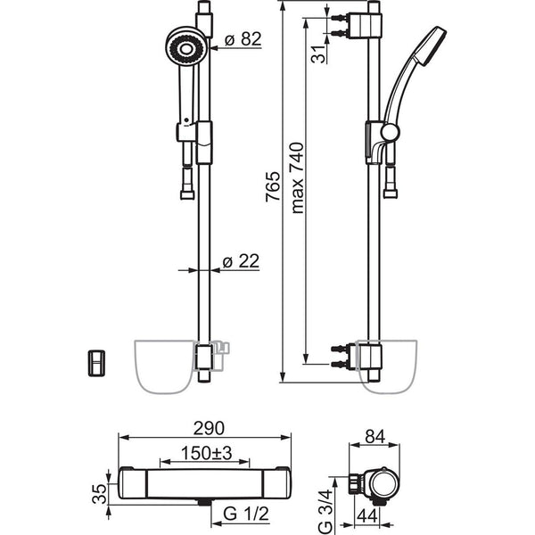 Suihkuhana ja -setti Oras Nova 7429 6310835