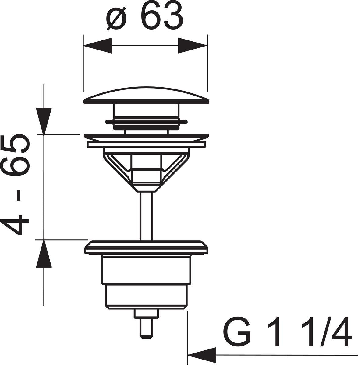 Pohjaventtiili Oras Pop-up 159056V PUSH-OPEN 1 1/4 KROMI [6420509]