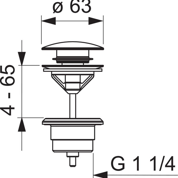 Pohjaventtiili Oras Pop-up 159056V PUSH-OPEN 1 1/4 KROMI [6420509]