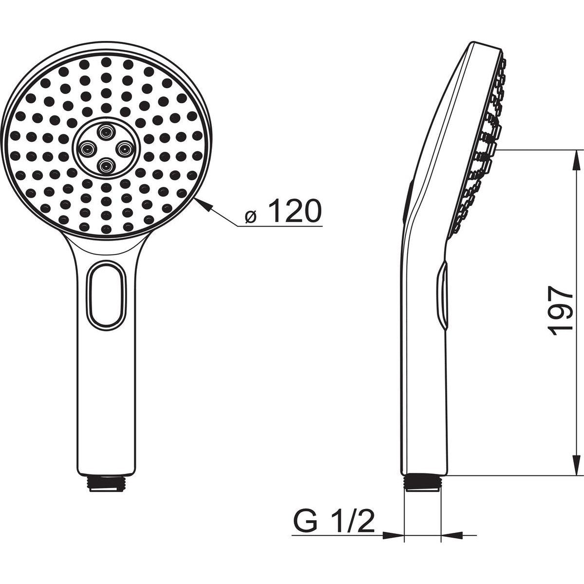 Käsisuihku Oras Hydractiva 242403 3-SPRAY [6510227]