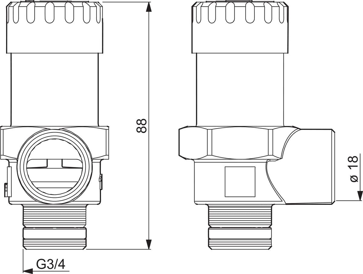 Varoventtiili Oras 3/4- 10 Bar 430200 [3943335]