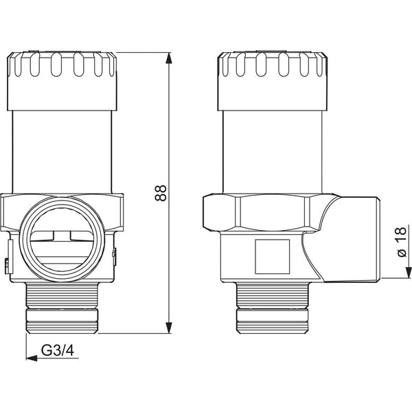 Varoventtiili 3/4- 2.5 Bar 430202 3943334
