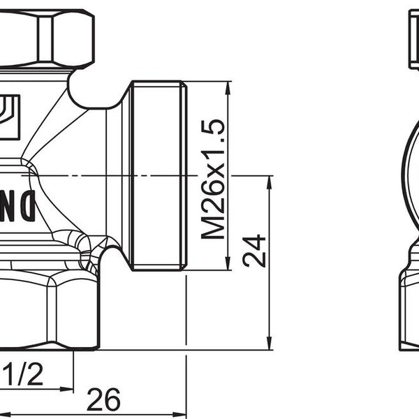 Sulkuyhdistäjä Dn15 Kulma Stabila L=26 H=24 [4032038]