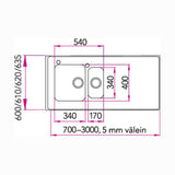 Tiskipöytä Stala Seitsikko F1000 1000x600 mm rst 1,5 - altainen [5912020] |