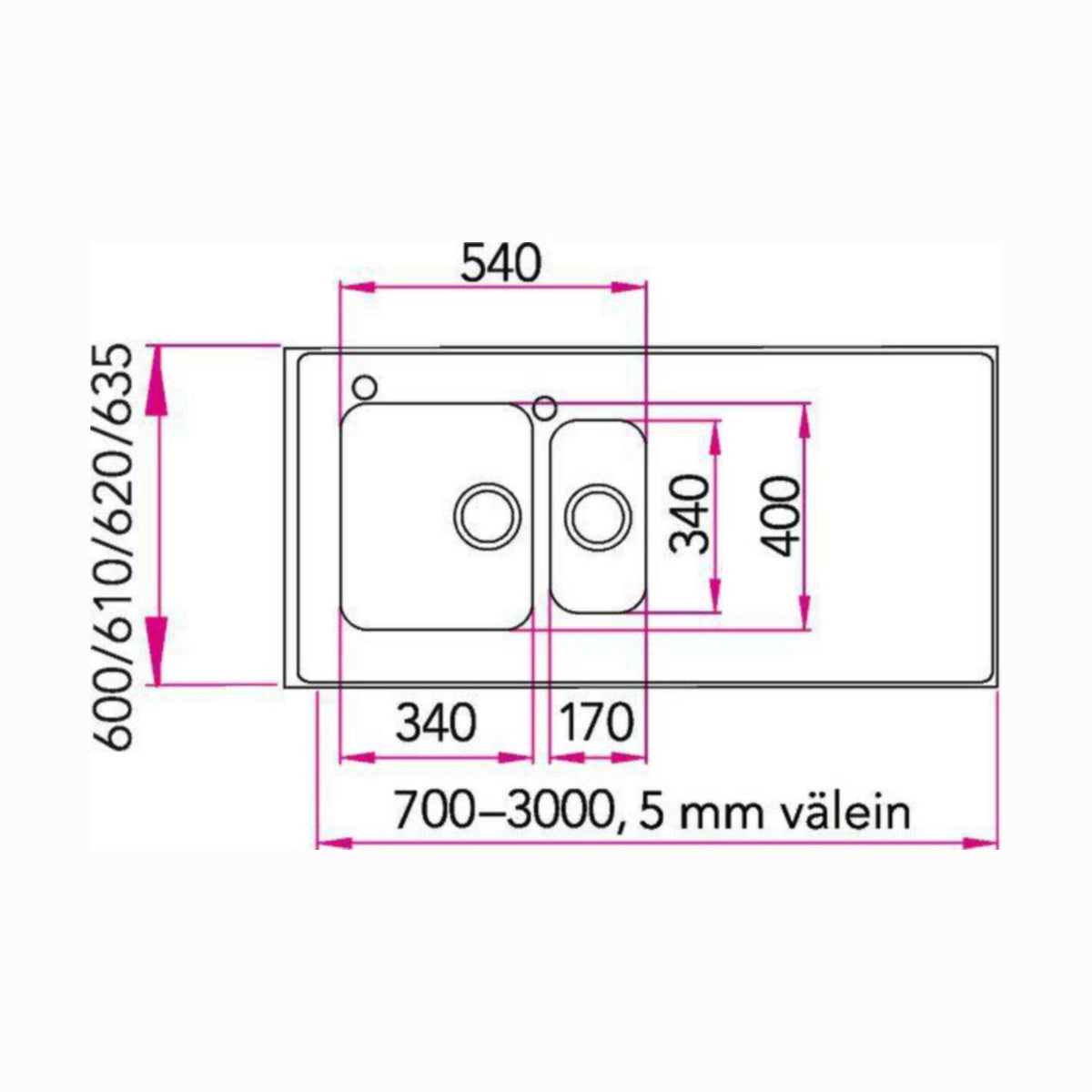 Tiskipöytä Stala Seitsikko F1400 1400x600 mm rst 1,5 - altainen [5912024] |