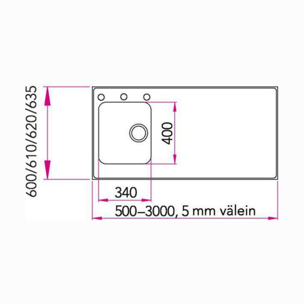 Tiskipöytä Stala Seitsikko C0900 900x600 mm rst 1 - altainen [5912036] |