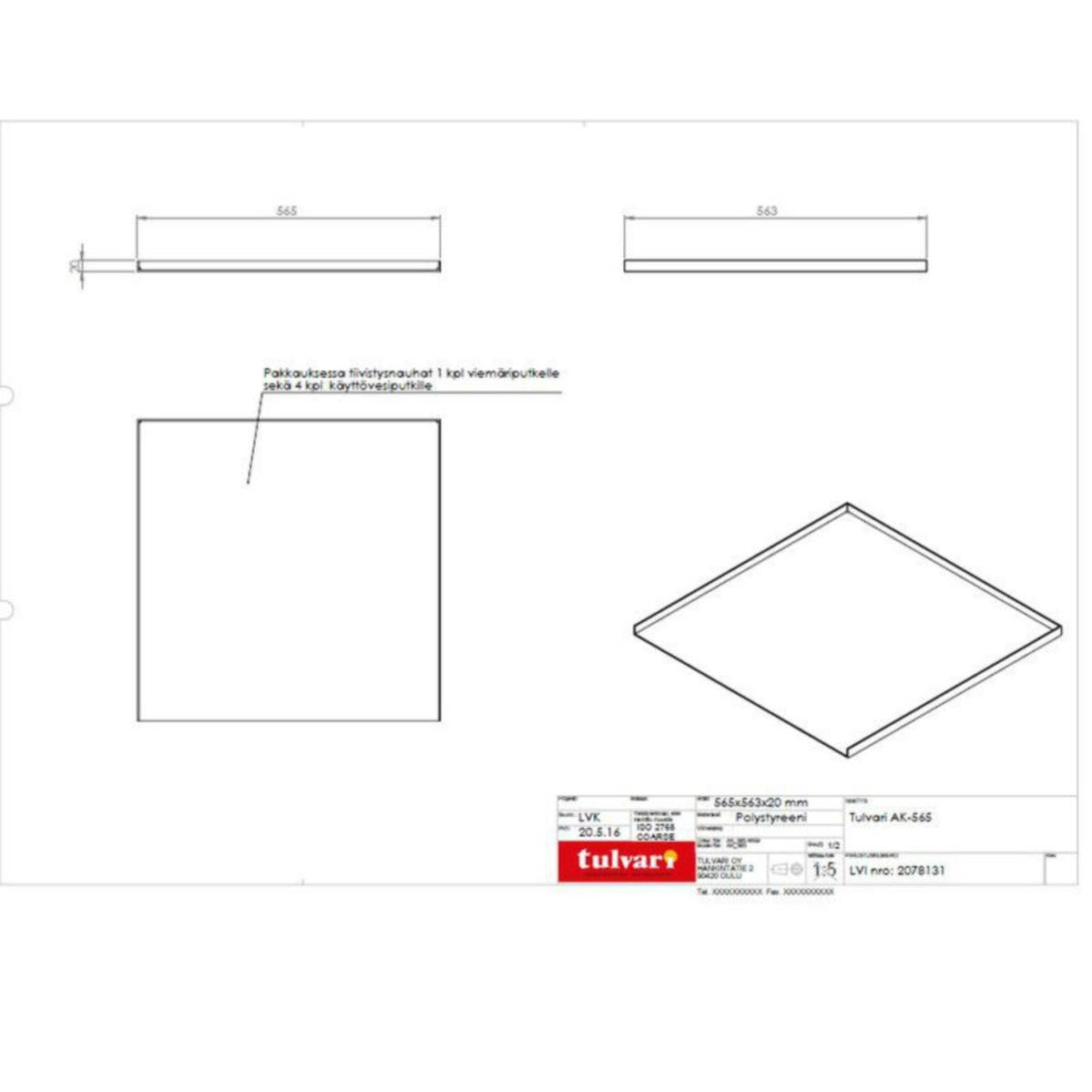 Allaskaapin kaukalo Tulvari AK-565 60 cm [2078131]