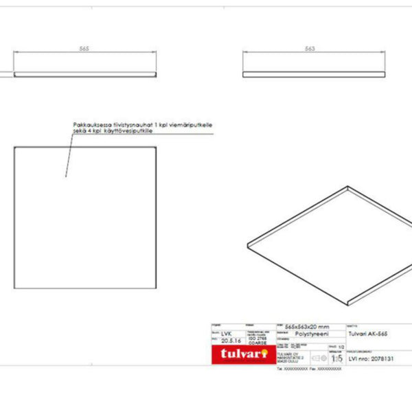 Allaskaapin kaukalo Tulvari AK-565 60 cm [2078131]