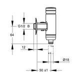 Huuhteluventtiili Urinaaliin Dn15 Aqua Rotter 6463011