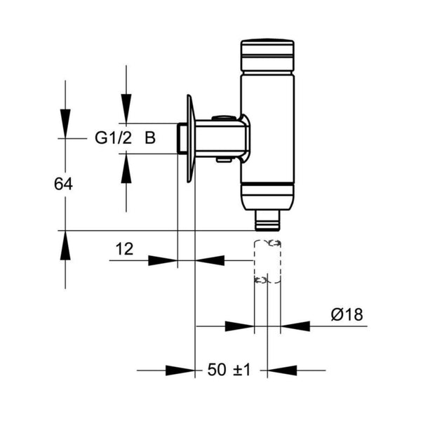 Huuhteluventtiili Urinaaliin Dn15 Aqua Rotter 6463011