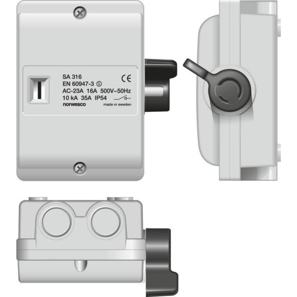 Turvakytkin Vipu Norwesco Sa316 3X16A 7.5Kw Ip54 [3605210] |