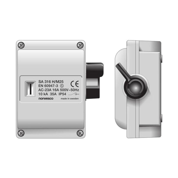 Turvakytkin Vipu Norwesco Sa316H/M25 3X16A+Ap 7.5Kw Ip54 [] |