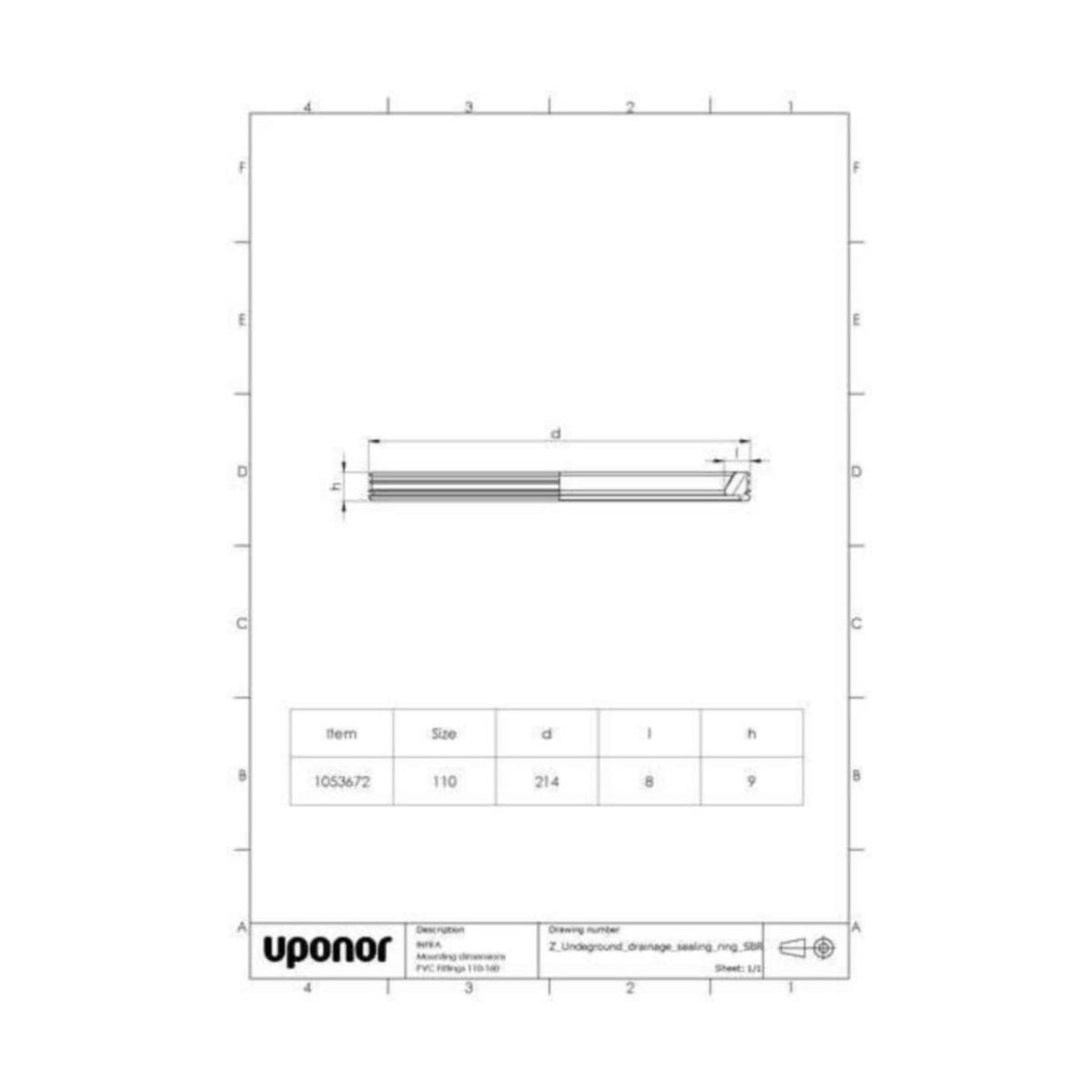 Tiiviste Htp 110 Uponor 1053672 2481986
